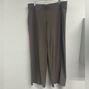 Eileen Fisher Jersey Knit Ponte Wide Leg Taupe Pants / Trousers Size L